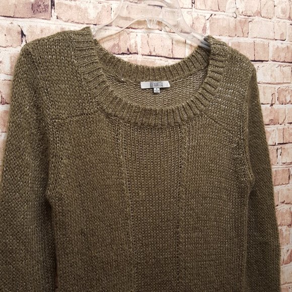 BB Dakota Pullover Sweater Brown Textured Long Sleeve Hi-Low Size Small - Picture 3 of 12